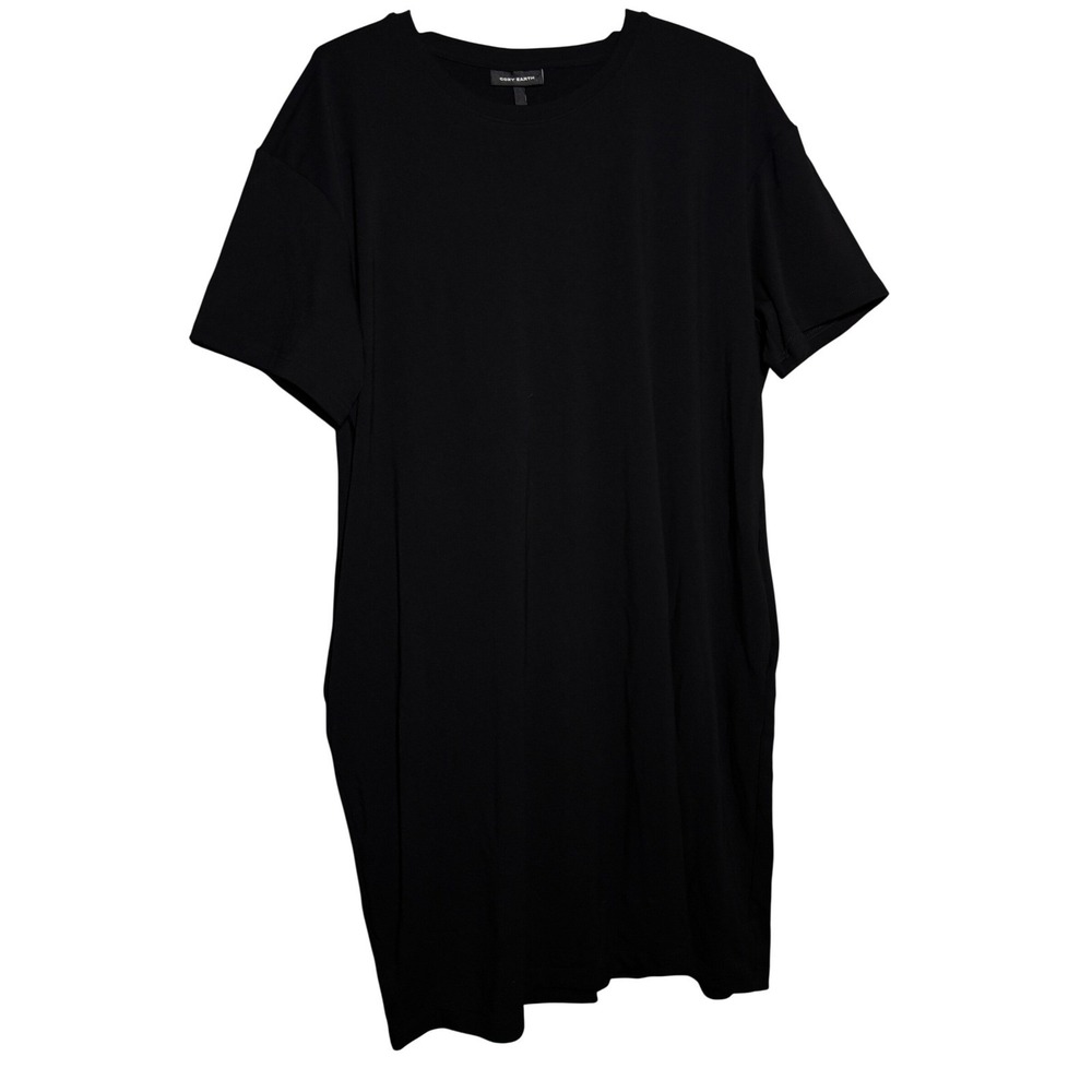 Cozy Earth Black Bamboo Viscose T-Shirt Dress Pockets Womens 2XL Cozy Casual